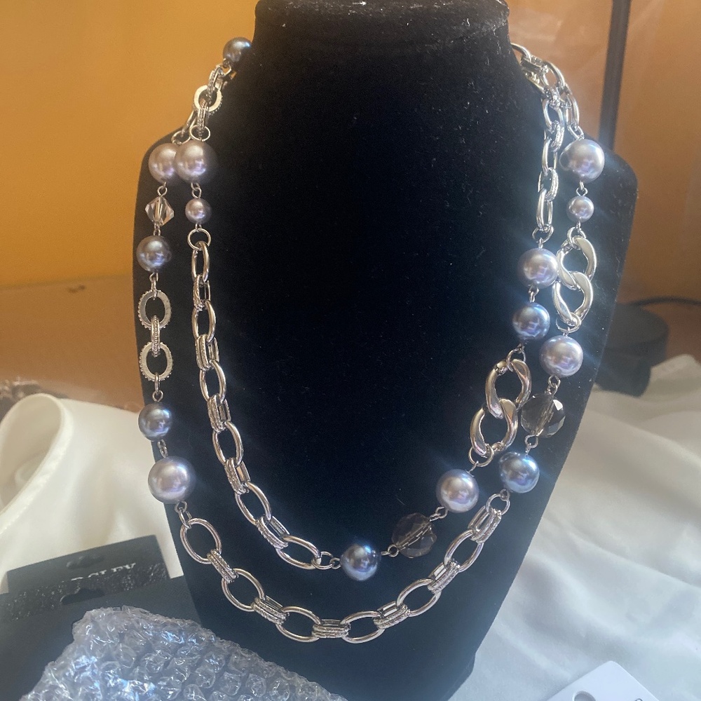 Long necklace with faux pearls 20.05 inch